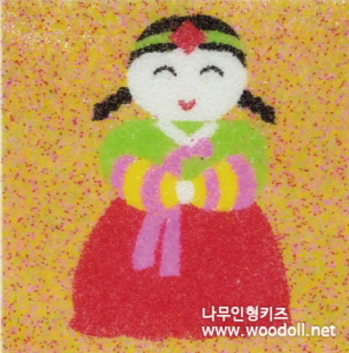 131 전통 한복소녀 샌드아트 데코샌드 액자만들기