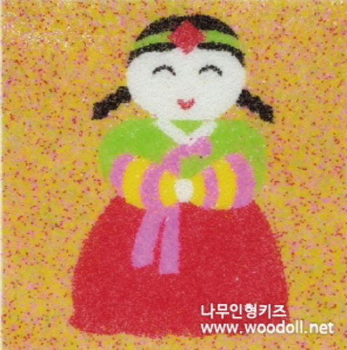 데코샌드 액자만들기 131 전통 한복소녀 샌드아트