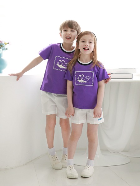 돌고래(Purple) (교사용 티도 있음)  어린이날 선물용티 어린이집 활동복 원복 하복