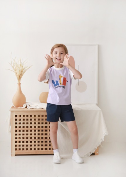프렌즈 연보라 티셔츠 세트 어린이집 활동복 원복 어린이날 선물용티