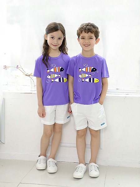 레인보우피쉬 티셔츠 세트 어린이집 활동복 원복 어린이날 선물용티