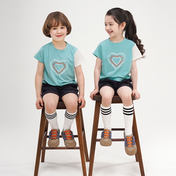 LG 2315 하트민트 티셔츠 어린이집하복 여름활동복 유치원원복(기관만주문가능)
