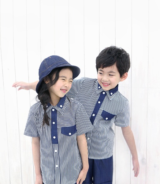 데님포인트 티셔츠 세트 어린이집 활동복 원복 어린이날 선물용티